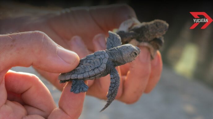Liberan a las primeras crías de tortuga en la costa de Progreso